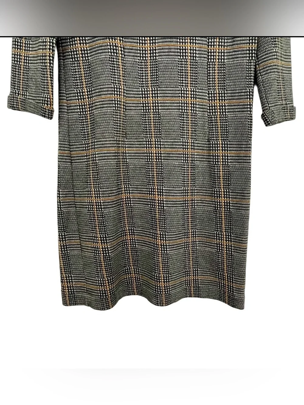 Tom Tailor Classic Houndstooth 1/2 Sleeve Funnel Neck Mini Dress EU 40/ US 8 - Picture 6 of 16
